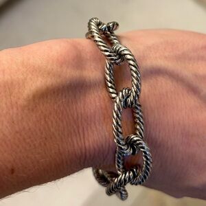 Source Unknown Twisted Silver Bracelet